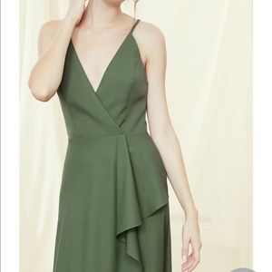 Olive green bridesmaids dress